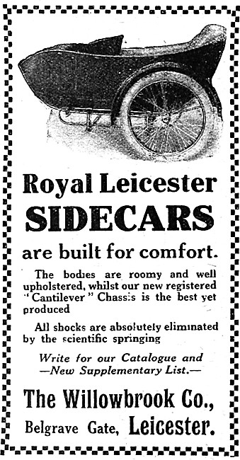 Willowbrook Royal Leicester Sidecars 1919                        