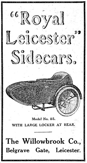 1920 Willowbrook Royal Leicester Sidecar Advert                  