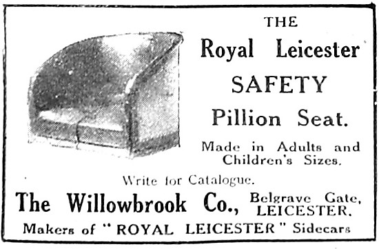 1920 Willowbrook Royal Leicester Motor Cycle Safety Pillion Seat 
