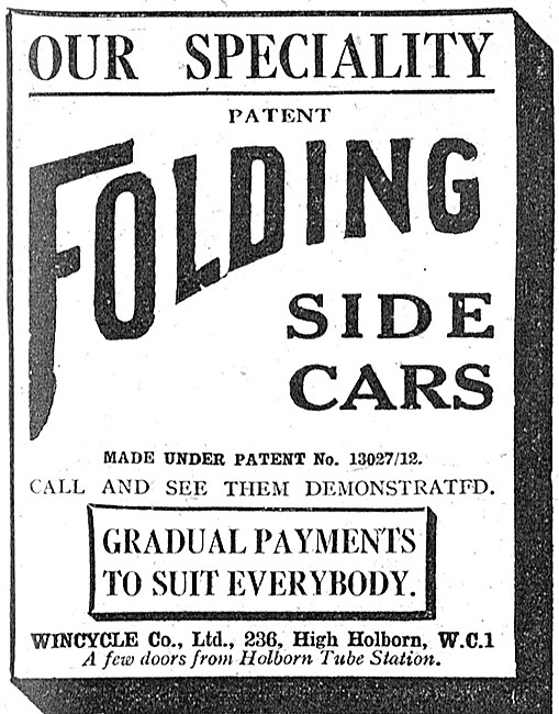 1923 Wincycle Folding Sidecar                                    