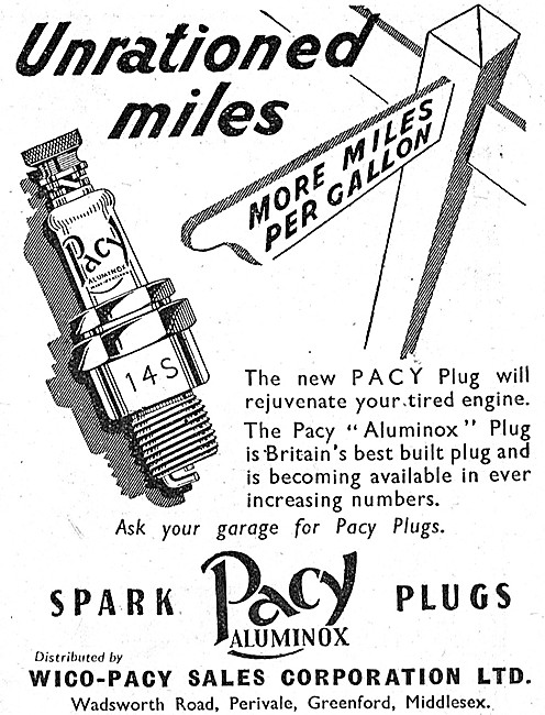 Wico-Pacy Spark Plugs 1946                                       