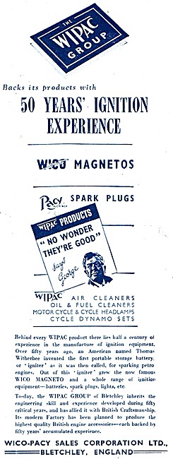 Wico Magnetos - Pacy Spark Plugs - Wipac Spark Plugs             