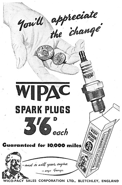 Wipac Spark Plugs 1951 Advert                                    
