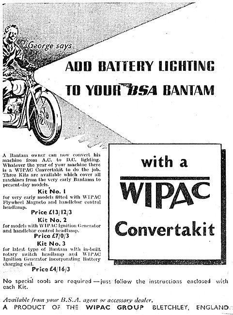 Wipac Bantam Battery Lighting Convertakit                        