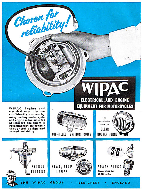Wipac Motorcycle Electrical & Engine Equipment 1957 Advert       
