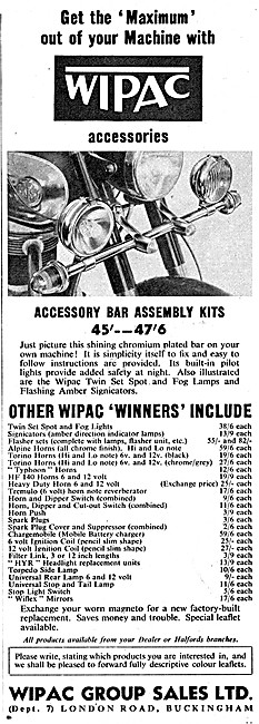 Wipac Motor Cycle Accessory Bar                                  