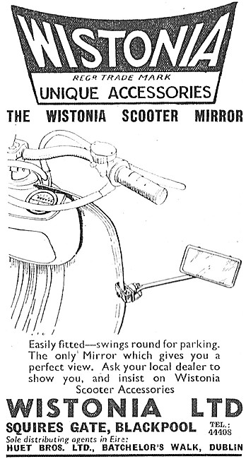 Wistonia Scooter Mirrors 1957 Advert                             