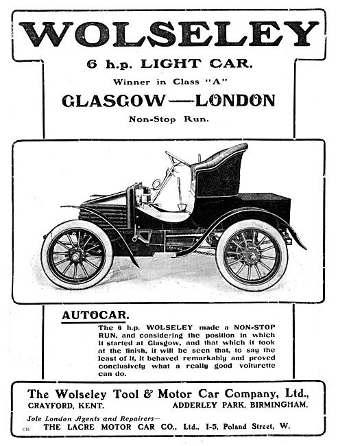 Wolseley 6hp Light Car                                           