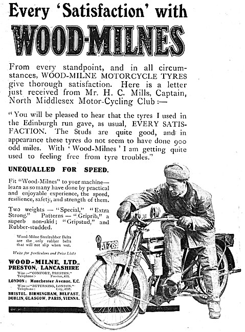 Wood-Milnes Motor Cycle Tyres                                    