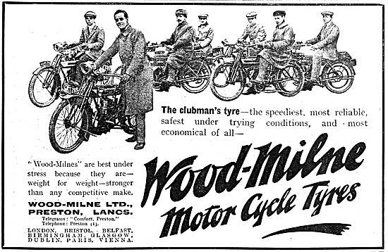 Wood-Milne Motor Cycle Tyres 1912 Advert                         