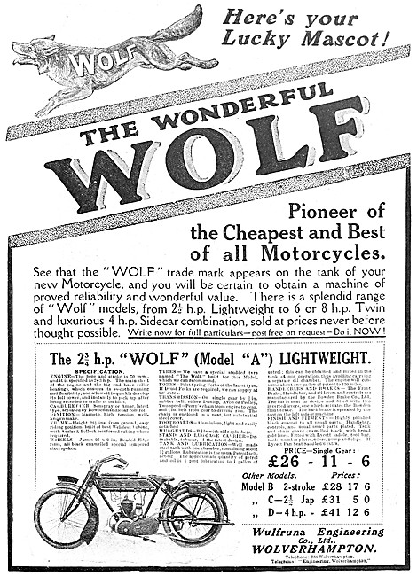 The 2.75 hp Wolf Model  A Lightweight Motor Cycle                