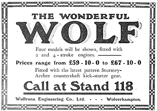 1919 Wulfruna Wolf Motor Cycle Engines                           