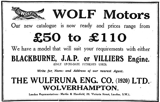 1921 Wulfruna Wolf Motor Cycles                                  