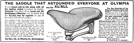 1911 Xl'All Motor Cycle Saddle                                   