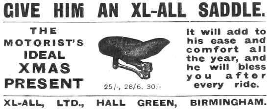 1913 Xl-All Motor Cycle Saddle                                   