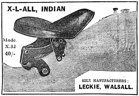 X-L-All Indian Model X.32 Motor Cycle Saddles 1922               