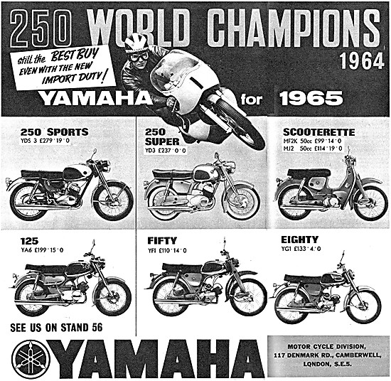 Yahama Motor Cycles1964. Yamaha YDS 3 - YD3 - YA6 - YFI - MJ2    