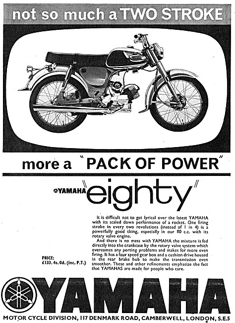 Yahama Eighty 80cc Motor Cycle 1965 Advert                       