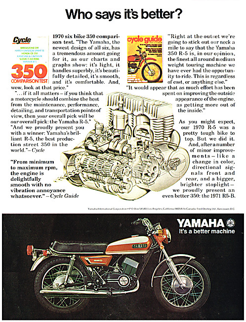 1971 Yahama R-5 350 cc                                           