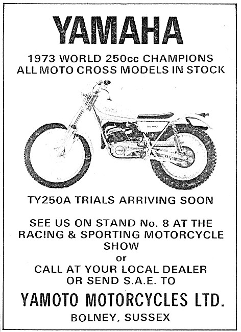 1974 Yahama TY250A Trials Motorcycle                             