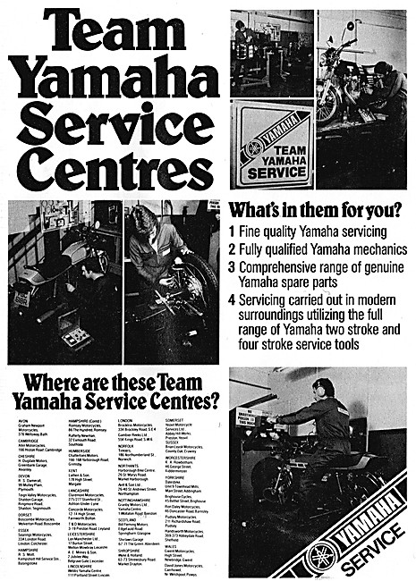 Yahama Motor Cycle Service Centres                               