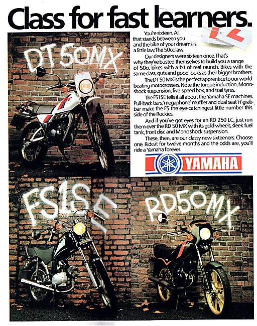 1981 Yahama DT 50MX - Yamaha FS1SE - Yamaha RD50 MX              