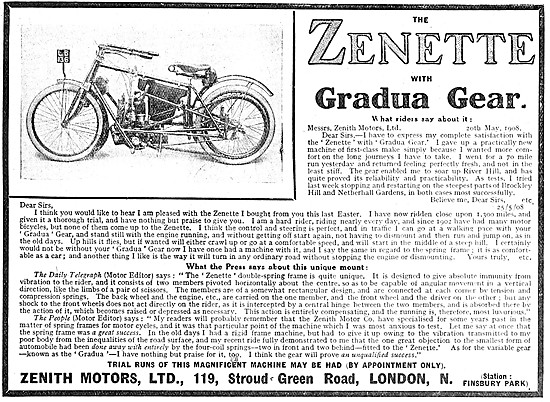 1908 Zenith Zenette With Gradua Gear                             