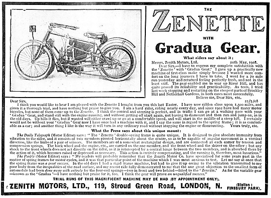 Zenith Zenette Motor Cycles                                      