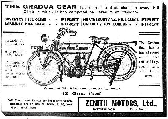 1909 Zenith Motor Cycles                                         