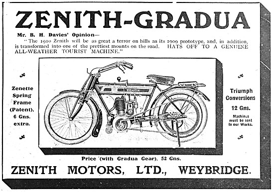 1910 Zenith-Gradua Motor Cycle - Zenith Zenette Apring Frame     