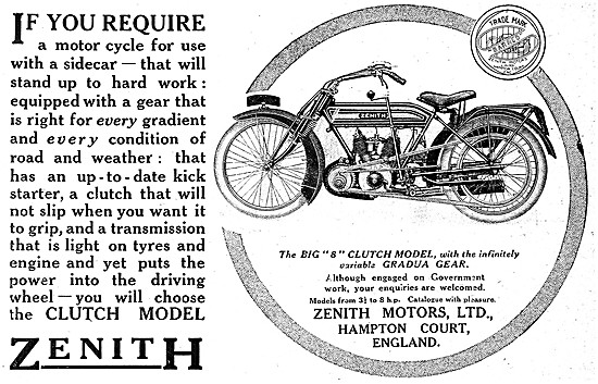 Zenith Big 8 Clutch Model With Gradua Gear 1916                  