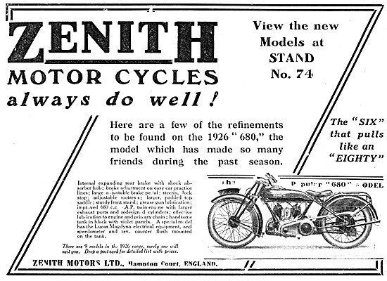 Zenith Model 680 Motor Cycle 1925                                