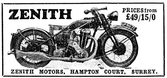 1931 Zenith OHV Single Cylinder Motor Cycles                     