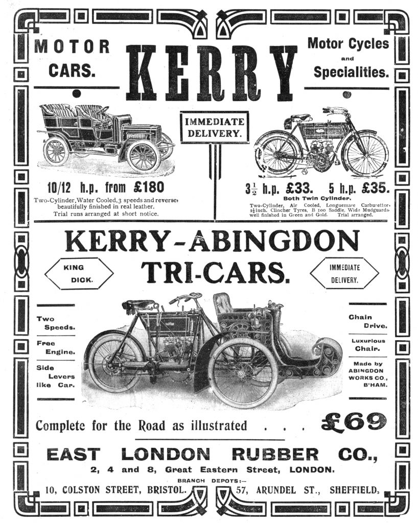1906 Kerry-Abingdon motor cycle Advert